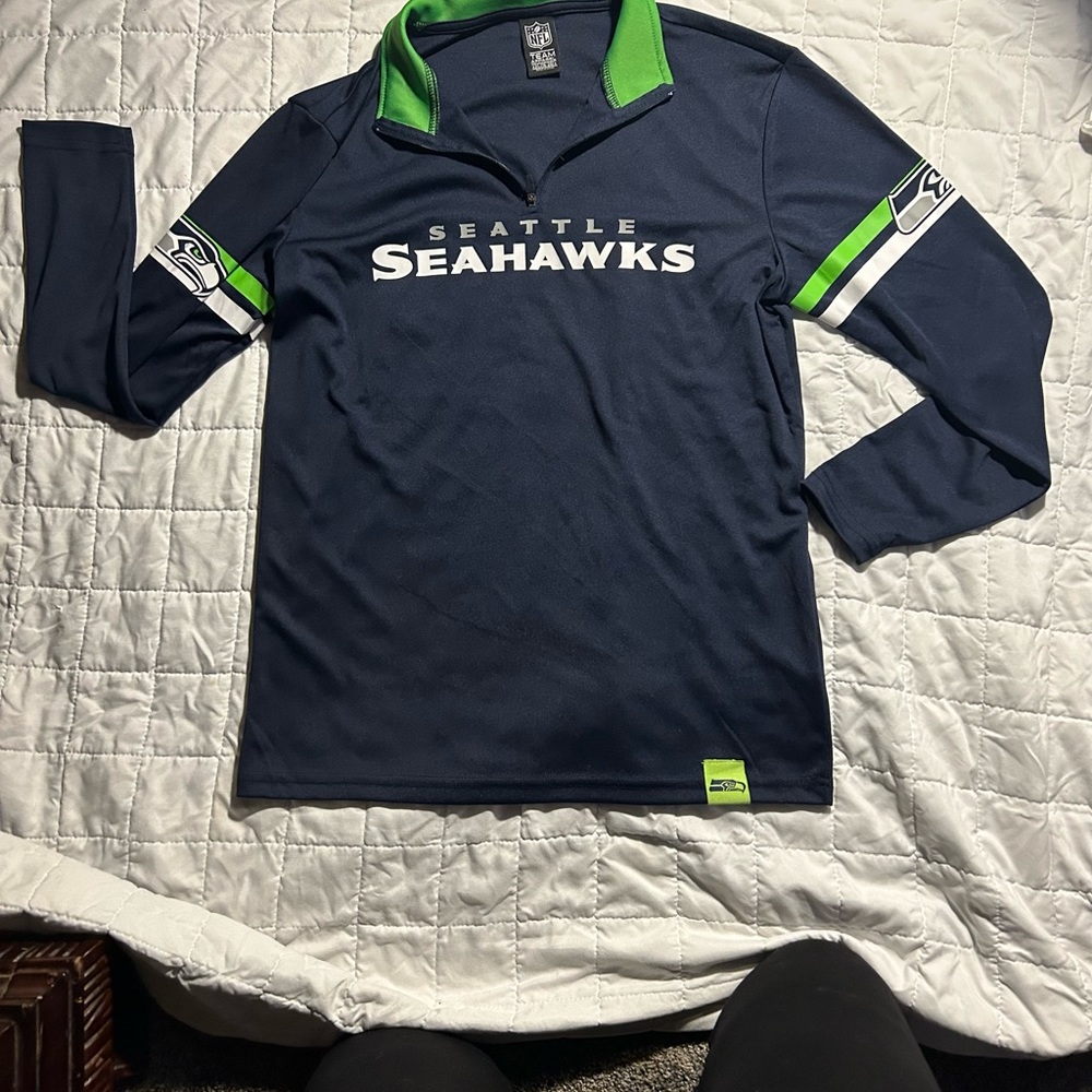 Seahawks quarter zip up long sleeve shirt